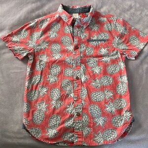 Gymboree kids red pineapple button down collard shirt